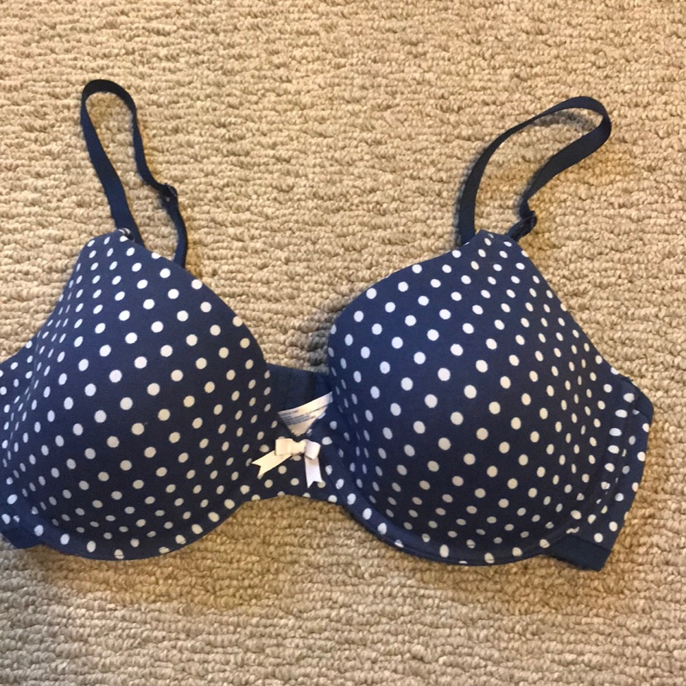 Gap body blue polka dot bra 34C